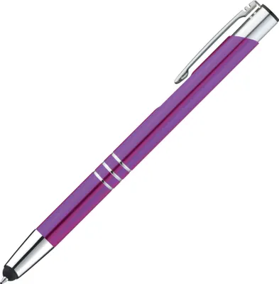 Produktbild von Touchpen Kugelschreiber aus Metall / Farbe: lila