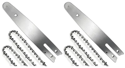 Produktbild von Sägekette 8 Zoll mit Führungsschiene Ersatzkette für Mini Kettensäge, 1/4 Zoll Teilung, 45 Treibglieder, Kettensäge Zubehör, 2 Schienen + 4 Ketten
