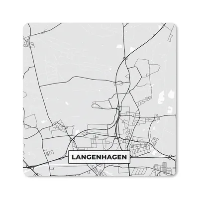 Produktbild von MuchoWow® Mauspad Mousepad Deutschland - Karte - Langenhagen - Stadtplan 20x20 cm - Mousepads - Maus Mat - Pad - Mausunterlage - Desk Mat - Bureauartikeln