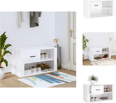 Obrázek produktu pro vidaXL Botník vysoký lesk bílý 80x35x45 cm materiál na bázi dřeva - Botníky a skříně