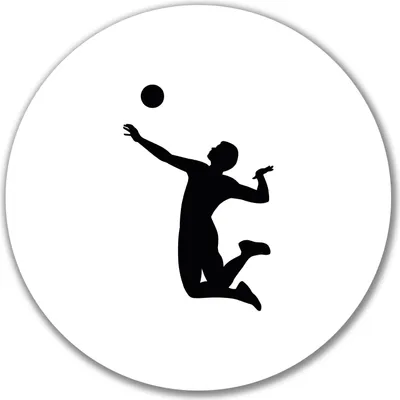 Produktbild von Huuraa Aufkleber Volleyball Silhouette 10cm rund Sticker Geschenkidee