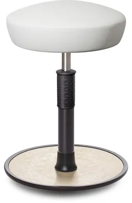 Produktbild von Sitz- Stehhocker Free Regular Hutsitz skai Kunstleder Weiß schwarz /creme.