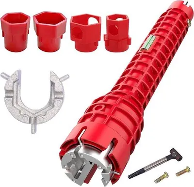 Produktbild von Multifunktionales Werkzeug - Sanitärinstallation - 25 cm - Roter Wasserwaage