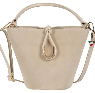 Zdjęcie produktu dla Torba damska Florence, skórzana, beżowa, wymiary 14 x 23 x 18 cm, OTF847I1
