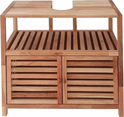 Produktbild von Naturel Home Holz Unterschrank 67,5x63x35,5 cm matt geölt, Walnussbraun