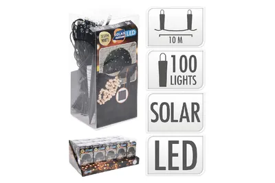 Image de Guirlande Led, Blanc Chaud, Ip44, 50 Leds, Solaire, 5m. Basics