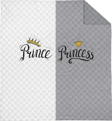 Image de Detexpol Couvre-lit décoratif 170x210 Prince Princesse gris et blanc K 115 Holland 14