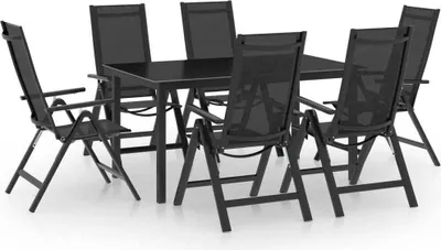 Image de Maison Exclusive - Ensemble de salon de jardin 7 pièces en aluminium anthracite