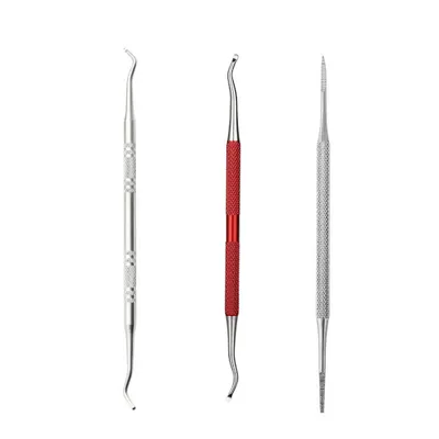 Produktbild von Profi Nagelreiniger Eckenheber Fußpflege Doppelinstrument aus rostfreiem Edelstahl 3pcs