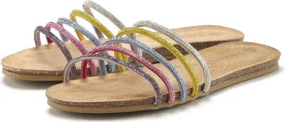 Produktbild von LASCANA Pantolette Mule, Sandale, offener Schuh, Sommerschuh, silberfarben-multi Größe 42