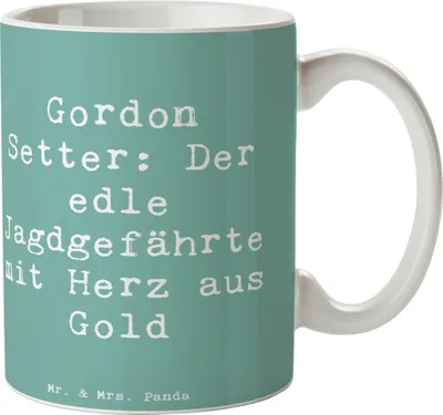 Produktbild von Mr. & Mrs. Panda Teepott Spruch Gordon Setter - Meeresbrise - Geschenk, intelligenter Hund, liebevoller, Familienhund, Tasse mit, Hunderassen Eigenschaften, Teetasse