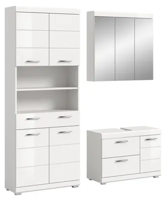 Productafbeelding van Badkamercombinatie "Scout" (B/H/T: 169x191x34 cm) in hoogglanzwit en wit