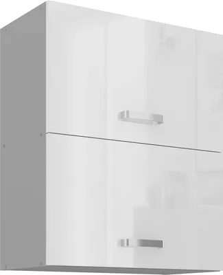 Produktbild von Küche Hängeschrank 60 Bianca Weiß Hochglanz + Grau Küchenzeile Küchenblock