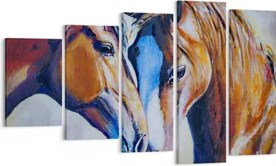 Produktbild von Bild auf Leinwand - Leinwandbild - Pferd Tier Bindung - 100x60cm - Wand Bild - Wanddeko - Leinwanddruck - Bilder - Kunstdruck - Wanddekoration - Leinwand bilder - Wandkunst - EG100x60-3526