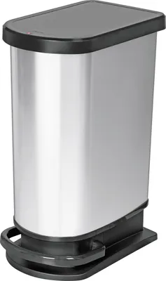 Image de ROTHO Poubelle à pédale Paso mono 50 litres argent