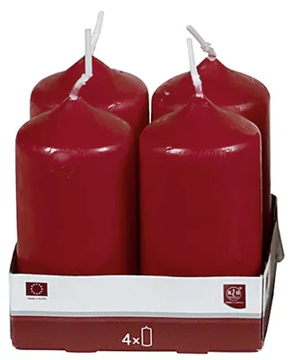 Obrázok produktu pre Sviečka 8cm Ø4cm bordová 4 balenia
