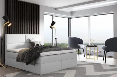 Obrázek produktu pro Postel SALSABEL - 140x200, bílá + topper