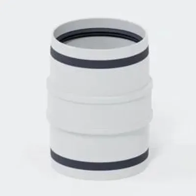 Productafbeelding van POLOPLAST dubbele verbindingsmuff, DN75, POLO-KAL 3S, PP-MD, diameter 75mm, wit, 1 stuk.