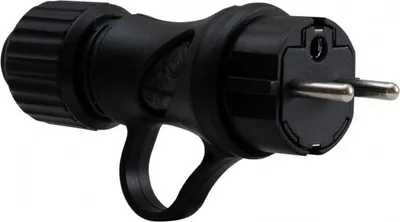 Image de Fiche en caoutchouc avec mise à la terre 16A 230V avec support F-elektro 80052