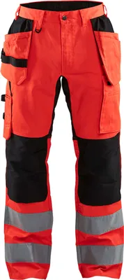 Produktbild von Blakläder® High Vis Arbeitshose mit Stretch High Vis 1552 1811 in div. Farben, Farbe:high vis rot/schwarz, Größe:D84 (D21)