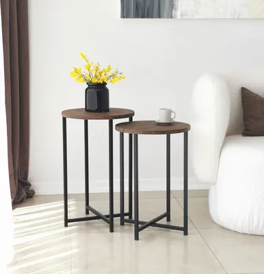 Produktbild von Skye Decor, Neta Set - Walnut, Couchtisch, Nussbaum, 100 % MASSIVES KIEFERHOLZ, 35 x 35 x 55 cm