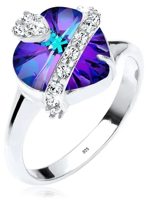 Produktbild von Elli Ring Damen Herz Kristalle in 925 Sterling Silber