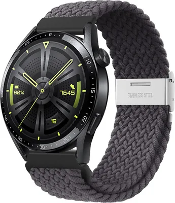 Produktbild von BStrap Elastic Nylon 2 Armband für Huawei Watch GT2 Pro, space ash