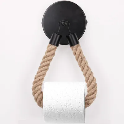 Produktbild von Klopapierhalter im Vintage-Stil, Klassischer Toilettenpapierhalter, Schwarz