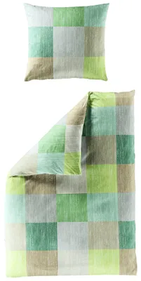 Produktbild von JACK by Bierbaum Linon Renforcé Bettwäsche 135x200cm 2 tlg. Quadrat Grün Braun Grün