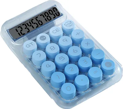 Produktbild von Niedlicher Tischrechner, mechanisch, klares digitales Display, einfache einfache Tischrechner für Geschäftsbürobedarf, Blau