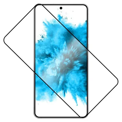 Produktbild von Gehärtetes Glas für Galaxy S25 Edge, Fixed Full Cover 2.5D Tempered Glass, Schwarzen Rahmen