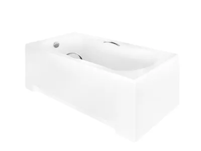 Produktbild von BADLAND Badewanne Rechteck Aria Plus 170x70 mit Acrylschürze, Handgriffen, Füßen und Ablaufgarnitur GRATIS