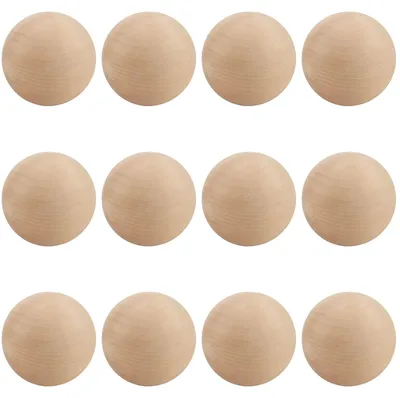 12 Holzkugeln 50 mm, natur, unbehandelt, für DIY-Basteln