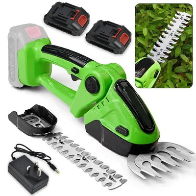 Produktbild von 2in1 Akku Rasenschere, kabellose Strauchschere, 1500mAh, SK5 Klingen, kompakt, leise, ideal für Garten, Balkon & kleine Flächen
