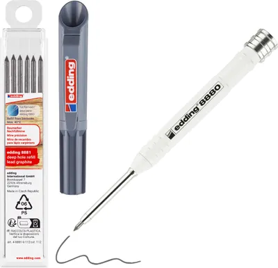 Produktbild von edding DIY Set Tiefloch Baumarker grafit mit 6 Ersatzminen