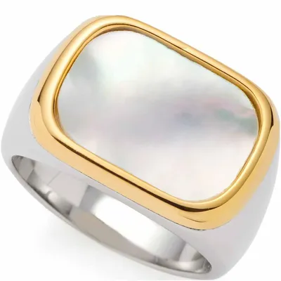 Image de Leonardo Jewels anneau 17 Pirella, anneau de doigt, bijoux, acier inoxydable IP or, blanc, 023205