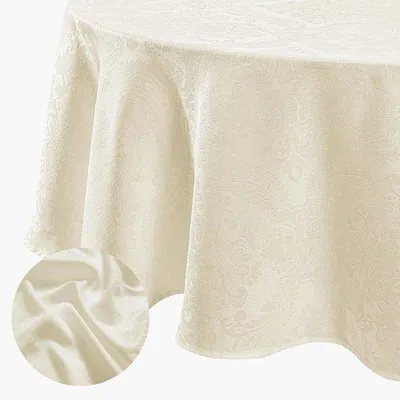 Productafbeelding van Ovaal Tafelkleed van Polyester in Ivoor – 152 x 213 cm