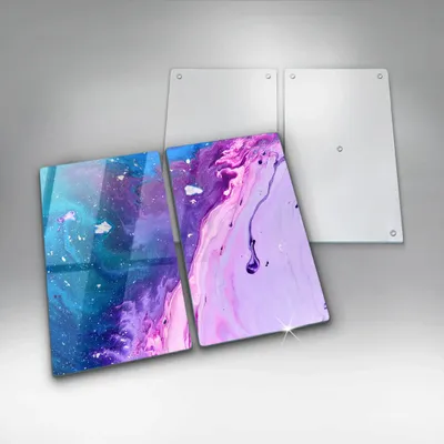 Produktbild von Glasschneideplatte - Herdabdeckplatte - 2x30x52 cm -Schneidebrett - Spritzschutz -Abstraktionsintinte