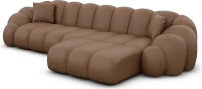 Produktbild von Echtleder L-Form Sofa Liora Braun Rechts