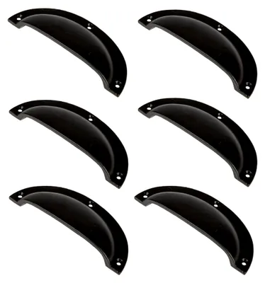 Produktbild von Gebogener Schrankgriff - W130mm x H50mm - Schwarz - 6er Pack