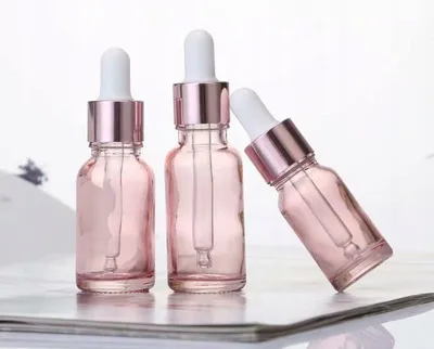 Obrázek produktu pro ManyBeauty Růžová skleněná lahvička s kapátkem 15ml