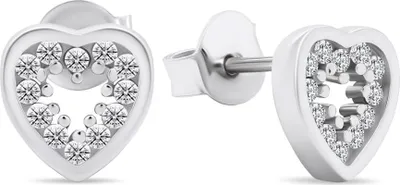 Immagine prodotto di Orecchini in argento con zirconi Cuore EA573W