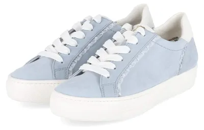 Imagen del producto de Zapatillas deportivas bajas para mujer de la marca Paul Green, color azul, confeccionadas en piel, talla 40