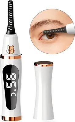 Produktbild von Elektrische Wimpernzange mit LED-Anzeige, 3 Temperaturstufen 65–95 °C, Schnellaufheizung 5 Sek., USB Type-C, tragbar, Wimpernschonend, Geschenkidee