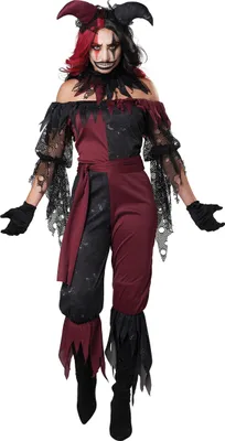 Produktbild von Joker-Kostüm für Damen Halloweenkostüm schwarz-rot - XXL (46/48)