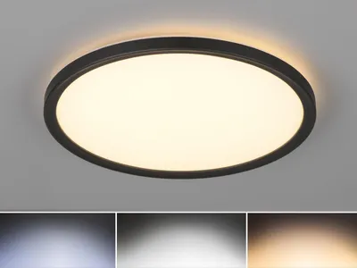 Produktbild von LED Deckenleuchte klein Tageslichtlampe mit Fernbedienung dimmbar Schwarz Ø 29cm