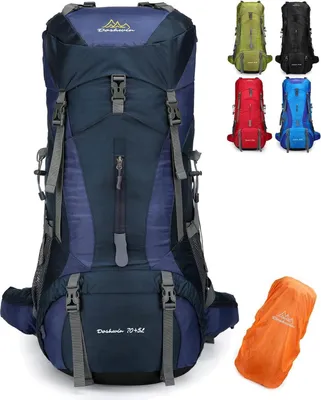 Obrázek produktu pro Doshwin 70L Camping Trekking Rucksack Dunkelblau Voděodolný Lehké