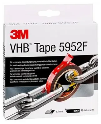Produktbild von 3M VHB 5952F, Klebeband, Kurzrolle Blister, 19mm x 3m, schwarz