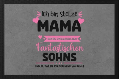 Produktbild von Ich bin stolze Mama Fußmatte Muttertag Geschenk Sohn Mutter Geburtstag