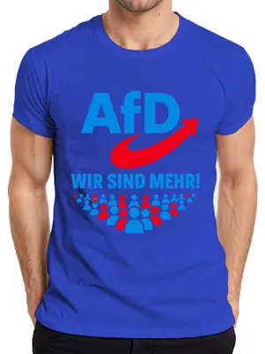 Obrázek produktu pro Tričko s nápisem "AfD Wir Sind Mehr Patriotismus Deutschland", modré, velikost L. (Sarkastické vyjádření.)